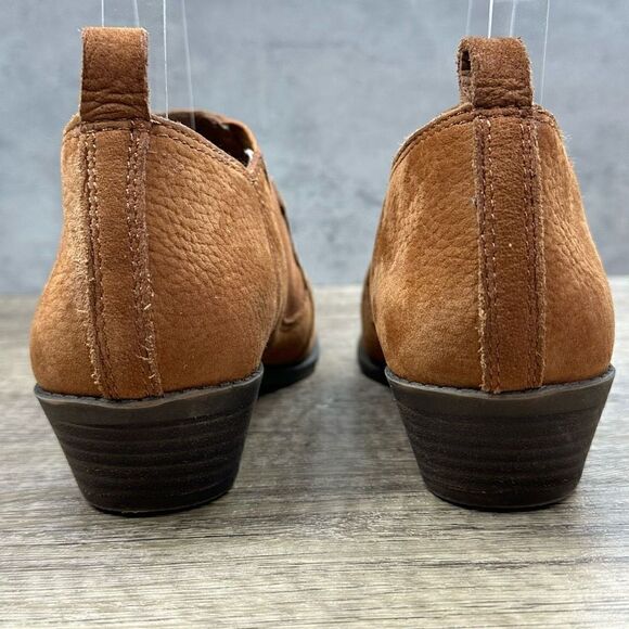 Lucky Brand~”Joelle” Leather Suede Brown Ankle Boot Western Cowboy Heel~Size 6M - Picture 4 of 11